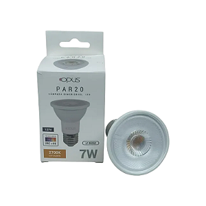 LAMPADA PAR20 7W 2.7K IRC95 DIMERIZAVEL 525LM 40° 127V OPUS