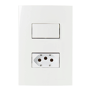 CONJ 1TOM 2P+T 10A + 1INT SIMPLES 4X2 SLEEK BRANCO MARGIRIUS