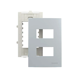 CONJ PLACA 4X2 P/ 2 MODULOS SLEEK BCO - MARGIRIUS