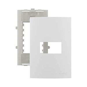CONJ PLACA 4X2 P/ 1 MODULO HORIZ SLEEK BRANCO - MARGIRIUS