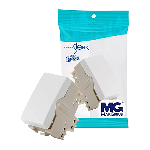MODULO INTERRUPTOR SIMPLES 10A SLEEK BRANCO - MARGIRIUS
