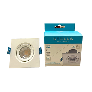 SPOT EMB QUADRADO 3.0W 3.0K MINI DICROICA BRANCO EASY STELLA