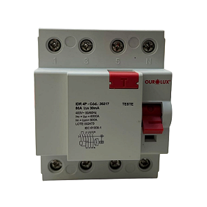 DR (INTERRUP. DIFERENCIAL) TETRA POLAR 4P 80A 30MA - OUROLUX