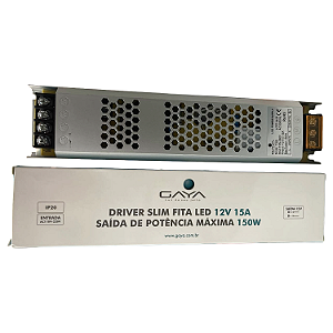 FONTE SLIM P/ FITA DE LED 15A 12V 150W IP20 - GAYA