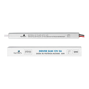 FONTE SLIM 5A 12V 60W IP20 - GAYA