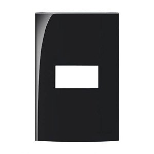 PLACA 4X2 1 POSTO HORIZONTAL PRETO - EBONY SLEEK - MARGIRIUS