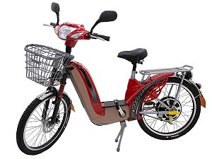 Bicicleta Elétrica 350W 48v/12Ah  -  Vermelha