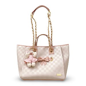 BOLSA PASSEIO LUXO G - PARIS COM ROSÊ