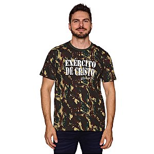 Camiseta Camuflada Exercito de Cristo + Boina Camuflada Kit