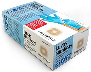 Luva Nitrílica Azul S/Pó Azul - Descarpack