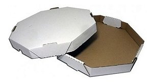 Caixa de Pizza Oitavada Branco Lisa - 25cm