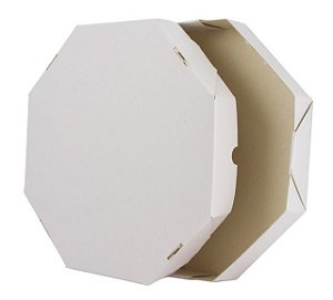 Caixa de Pizza Oitavada Branco Lisa - 50cm
