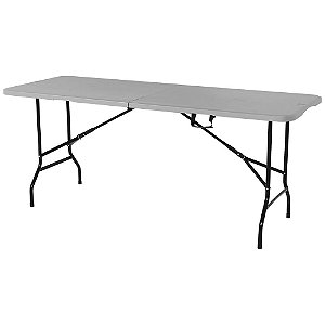 Mesa Dobrável Pratica 180cm Cinza Bel