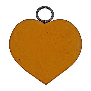 Quadro Coração de Madeira Amarelo C (17 x 19)cm (S)