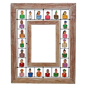 Quadro Moldura Espelho Figuras Humanas Madeira 100x 80cm (S)