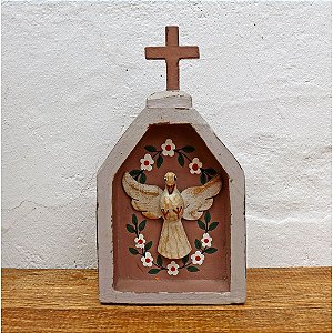 Oratório Divino Espírito Santo Madeira Mesa/Parede P18 (S)