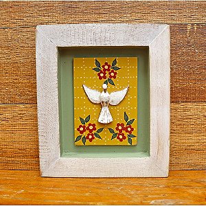 Quadro Divino Espírito Santo Moldura Patinada 19cm D (S)
