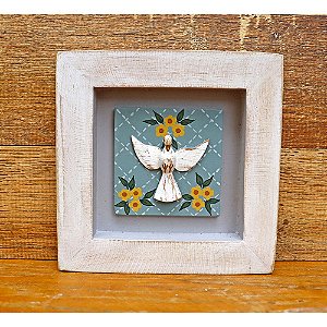 Quadro Divino Espírito Santo Moldura Patinada 16cm E (S)