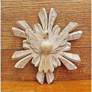 Divino Espírito Santo em Madeira Pátina Branca Luxo A (S)(c)