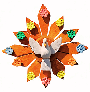 Divino Espírito Santo Com Flores Coloridas Resplentor Natural