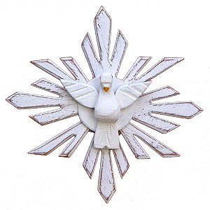 Divino Espírito Santo Madeira Pátina 20 x 20 cm