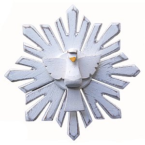 Divino Espírito Santo com resplendor madeira (14x14)cm (S)