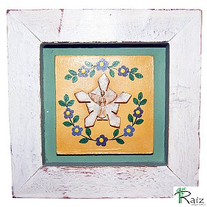 Quadro Divino Espírito Santo Rústico Pátina Branca A (S)