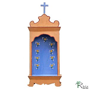 Oratório Artesanal em Madeira para Mesa ou Parede 40cm C (S)