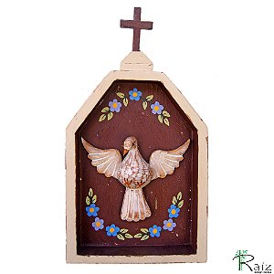 Oratório Divino Espírito Santo Madeira Mesa/Parede G8 (S)