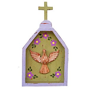 Oratório Divino Espírito Santo Madeira Mesa/Parede M2 (S)