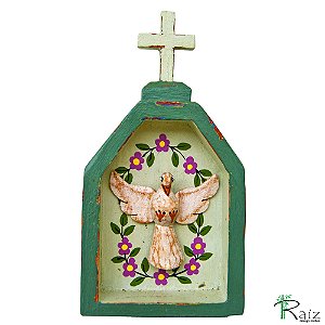 Oratório Divino Espírito Santo Madeira Mesa/Parede P14 (S)