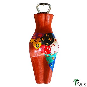 Abridor de Garrafa em Madeira Corpo Feminino Entalhado B (S)