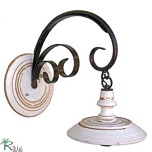 Luminária Arandela Vintage Madeira e Ferro (S)