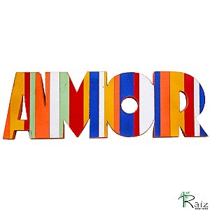 Palavra Amor de Mesa em Madeira (S)