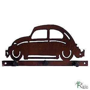 Quadro Cabideiro Estilo Fusca Três Pinos