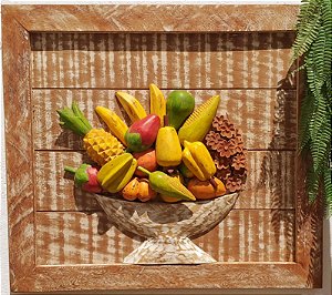 Quadro Fruteira Cozinha Área Gourmet Madeira Demolição (S)
