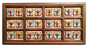 Quadro Divino Espírito Santo Janela Madeira Demolição (S)