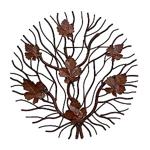 Mandala Rústica De Ferro Oxidada Recortada à Mão 53cm (S)