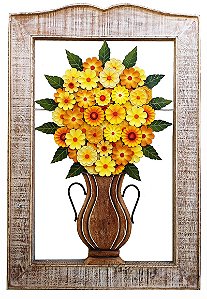 Quadro Vaso de Flores Amarelas Linha Luxo 105 X 70 cm (S)