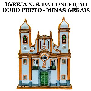 Igreja Nossa Senhora da Conceição Fachada Histórica Ouro Preto 23 cm