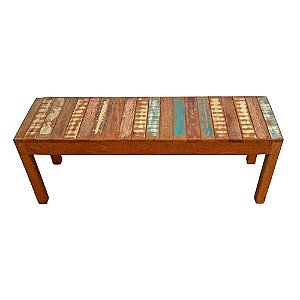 Banco Rústico Madeira Demolição Peroba Rosa 45x120x35cm (S)