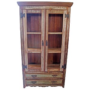 Armário Rústico com Gavetas e Portas Madeira Peroba Rosa (S)