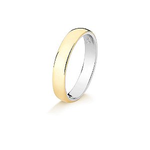 Aliança em Ouro 18K com Prata 925 (4mm) anatômica (ref 425.286.1)