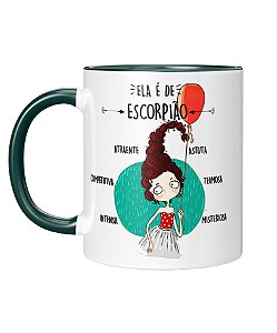 Caneca Personalizada | Signo Escorpião - Ela é de Escorpião | Porcelana 325ml