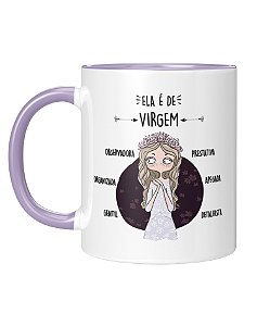 Caneca Personalizada | Signo Virgem - Ela é de virgem | Porcelana 325ml