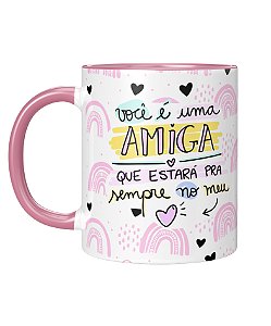 Caneca Personalizada | Amizade - Amiga do meu coração | Porcelana 325ml