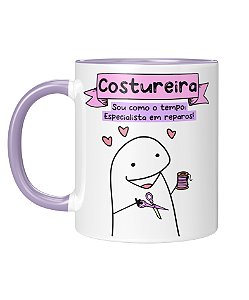 Caneca Personalizada | Profissão Costureira - Flork | Porcelana 325ml