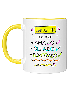 Caneca Personalizada | Livrai-me do mal | Porcelana 325ml