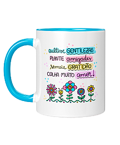 Caneca Personalizada | Cultive gentilezas, plante amizade | Porcelana 325ml