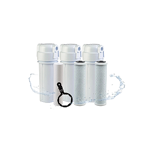Filtro triplo branco 10" - 300L/H - remove cloro -1PP2CB